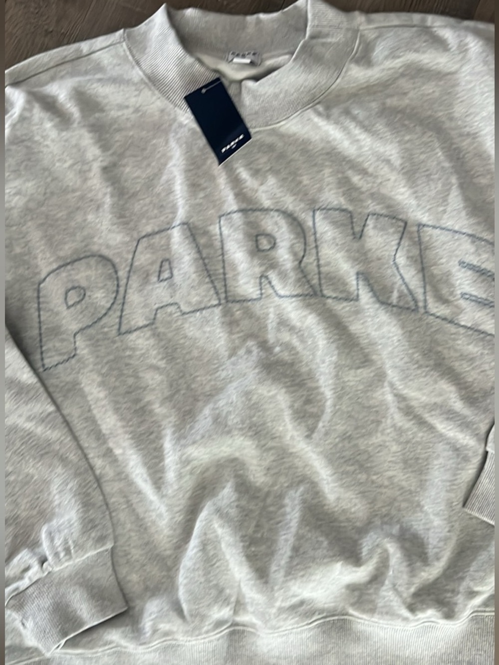 Parker Light Gray Logo Crewneck Sweatshirt